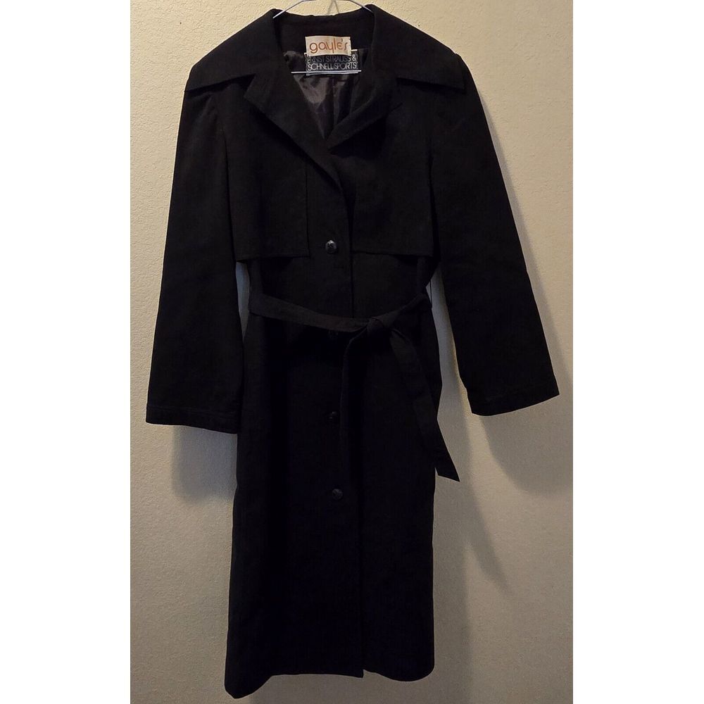 ERNST STRAUSS & SCHNELL SPORTS Womens 8 Vintage Black Ultra Suede‎ Coat